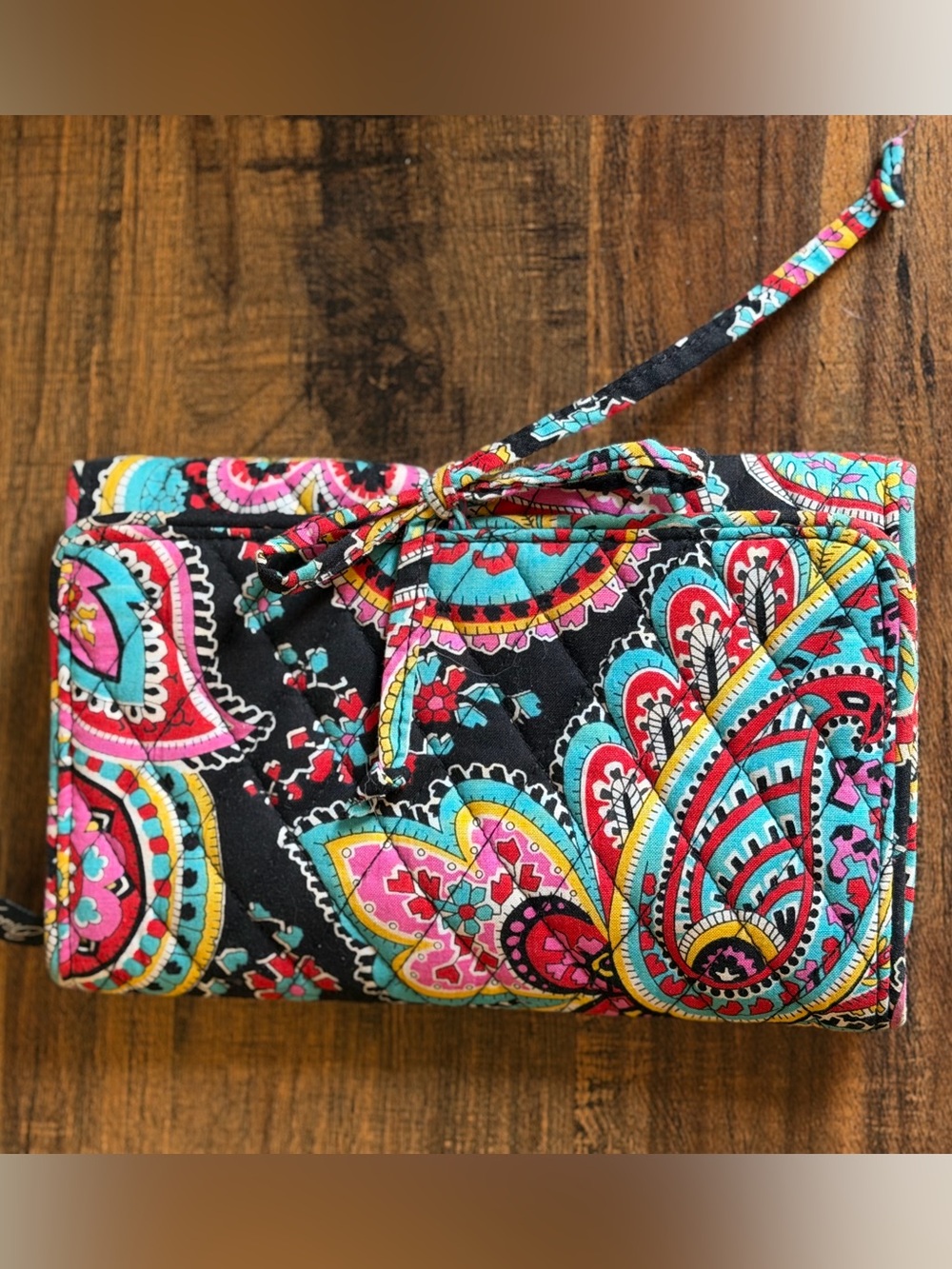 Vera Bradley All Wrapped Up Travel Case Fold Jewelry Makeup Parisian Paisley